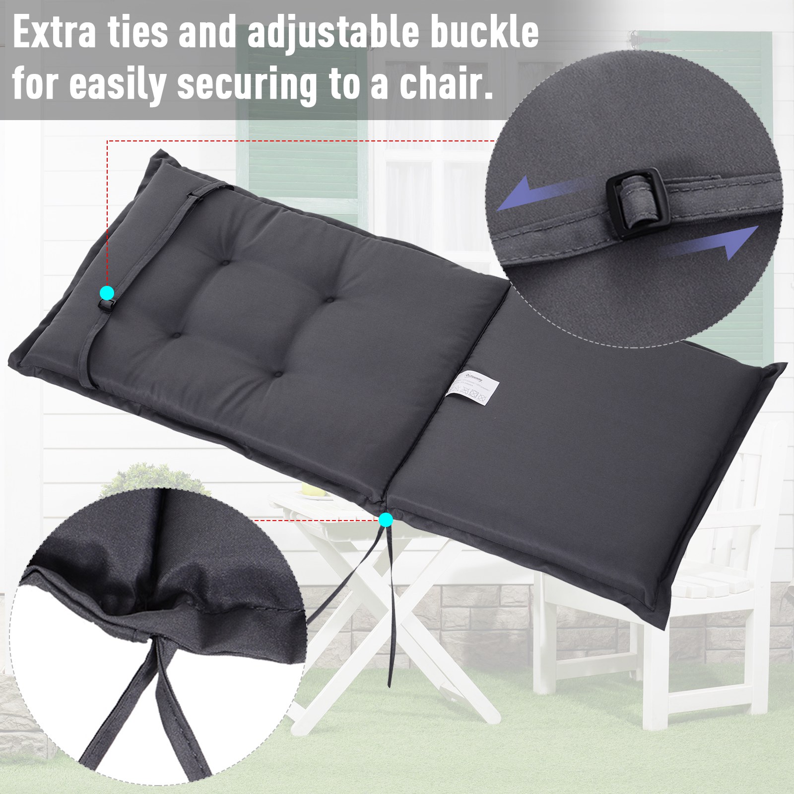 Single Seater Replacement High Back Chair Folding Cushions Patio Garden
